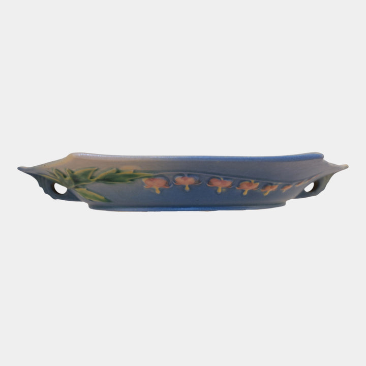 Roseville Bleeding Heart Blue 1940 Vintage Art Pottery Ceramic Bowl 381-10
