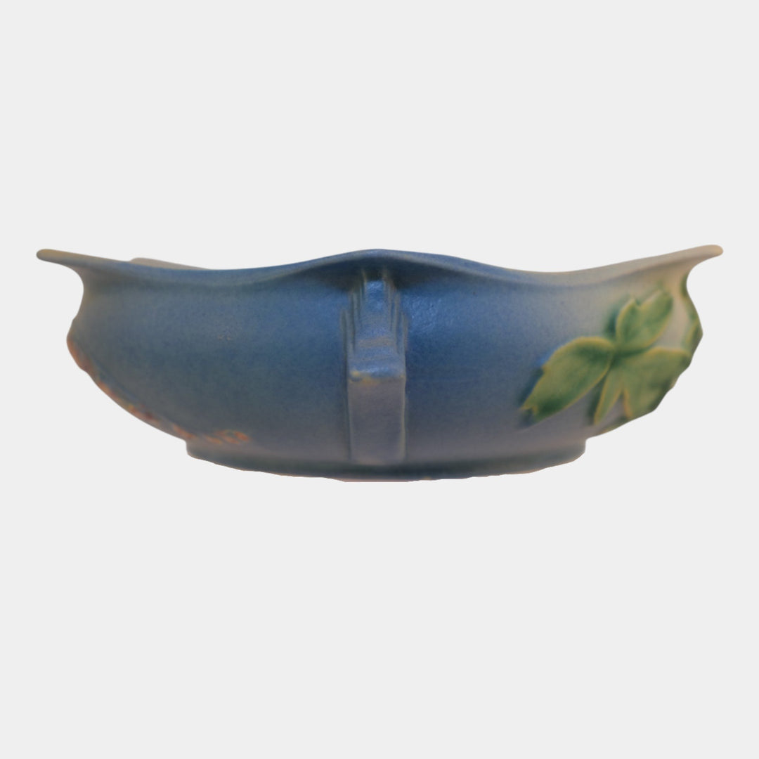 Roseville Bleeding Heart Blue 1940 Vintage Art Pottery Bowl 379-6