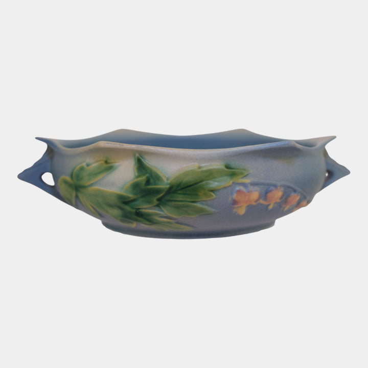 Roseville Bleeding Heart Blue 1940 Vintage Art Pottery Bowl 379-6