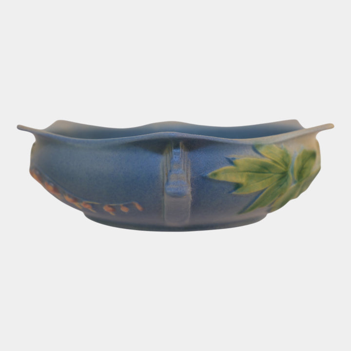 Roseville Bleeding Heart Blue 1940 Vintage Art Pottery Bowl 379-6