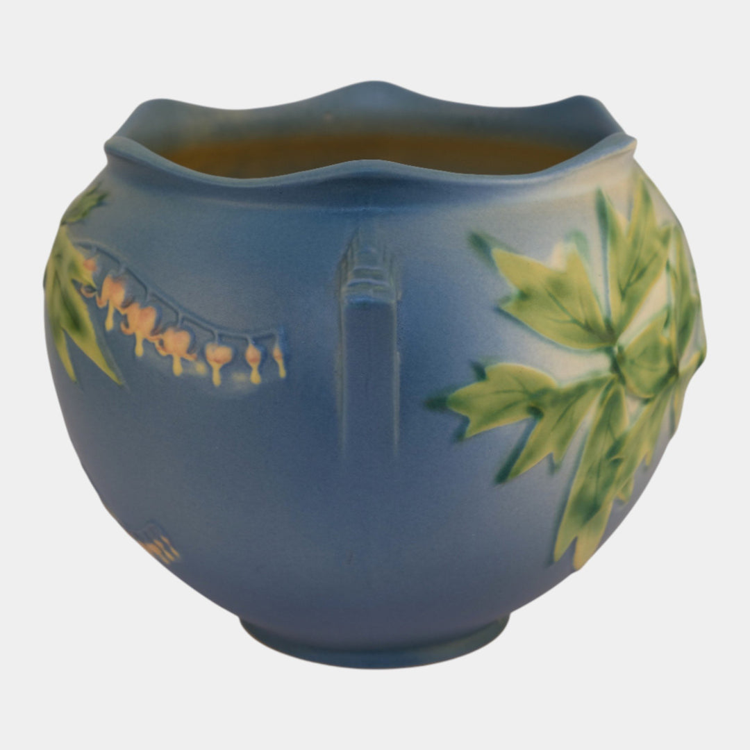 Roseville Bleeding Heart Blue 1940 Vintage Ceramic Jardiniere Planter 651-6