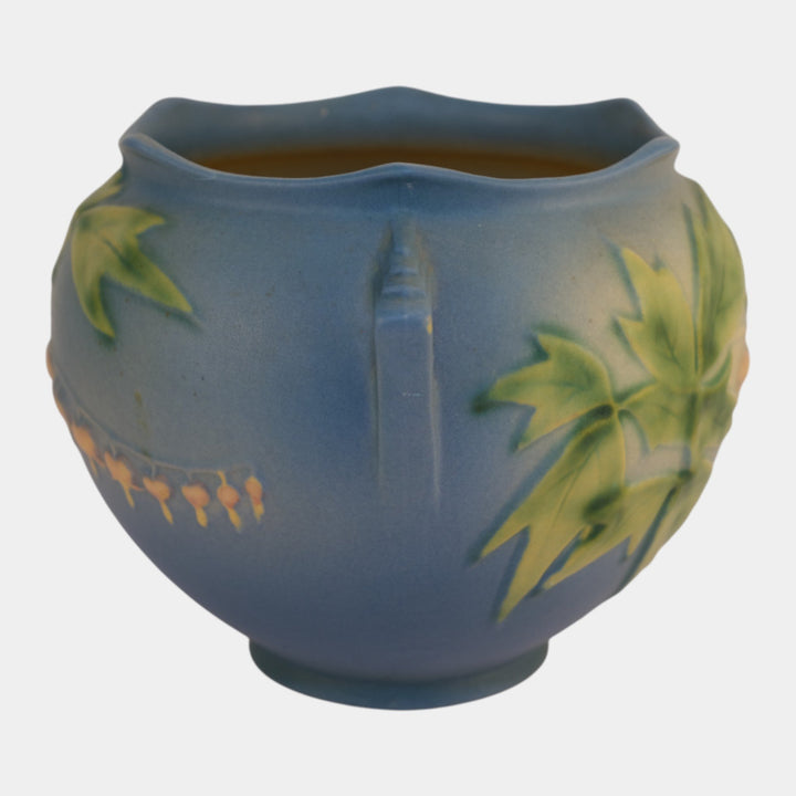 Roseville Bleeding Heart Blue 1940 Vintage Pottery Ceramic Jardiniere Planter 651-5