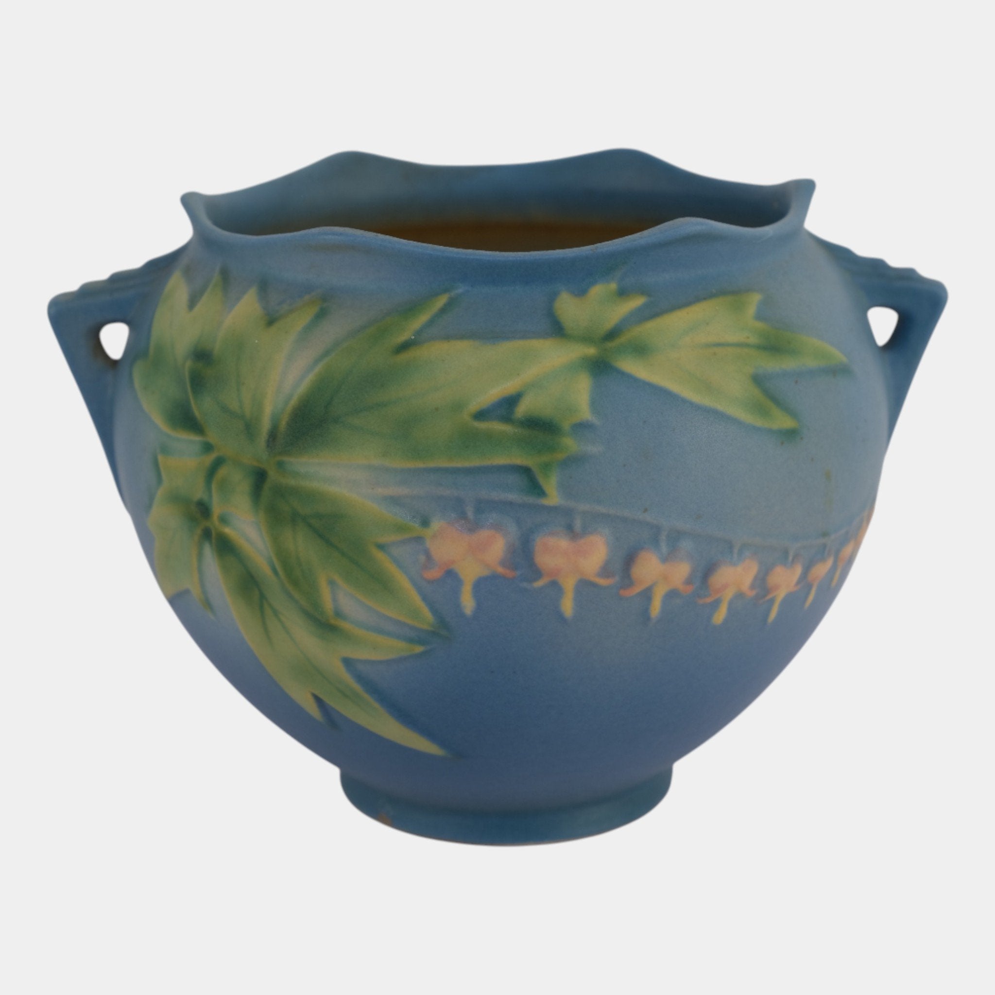 Roseville Bleeding Heart Blue 1940 Vintage Pottery Jardiniere