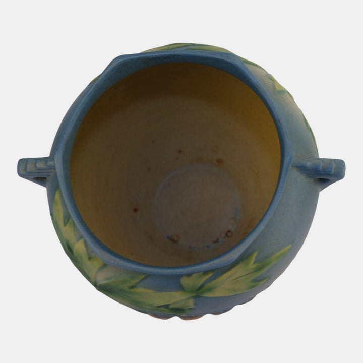 Roseville Bleeding Heart Blue 1940 Vintage Pottery Ceramic Jardiniere Planter 651-5