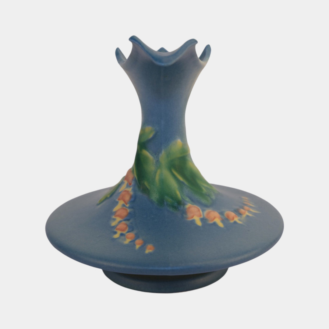 Roseville Bleeding Heart Blue 1940 Vintage Art Pottery Ceramic Ewer 963-6