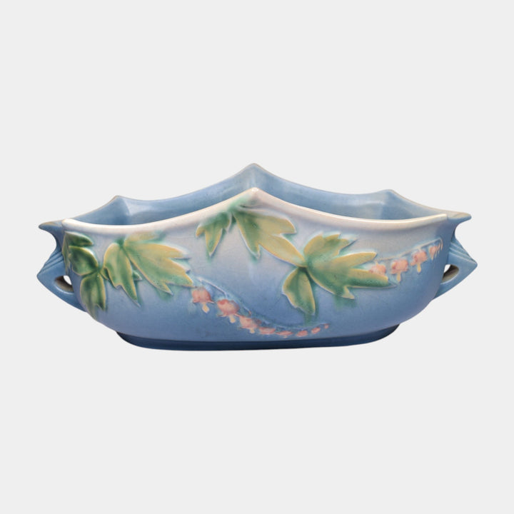 Roseville Bleeding Heart Blue 1940 Vintage Art Deco Pottery Ceramic Bowl 382-10