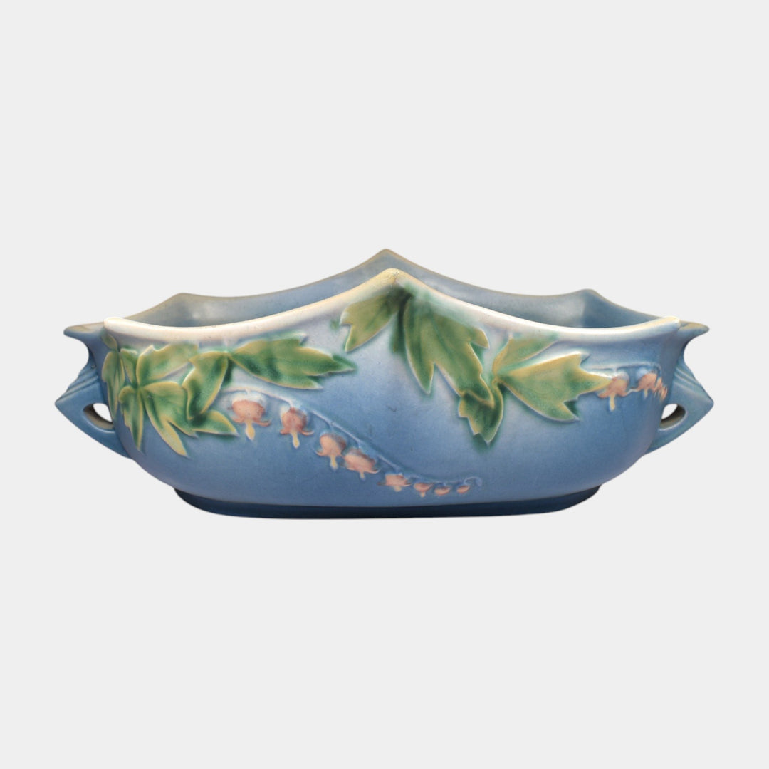 Roseville Bleeding Heart Blue 1940 Vintage Art Deco Pottery Ceramic Bowl 382-10