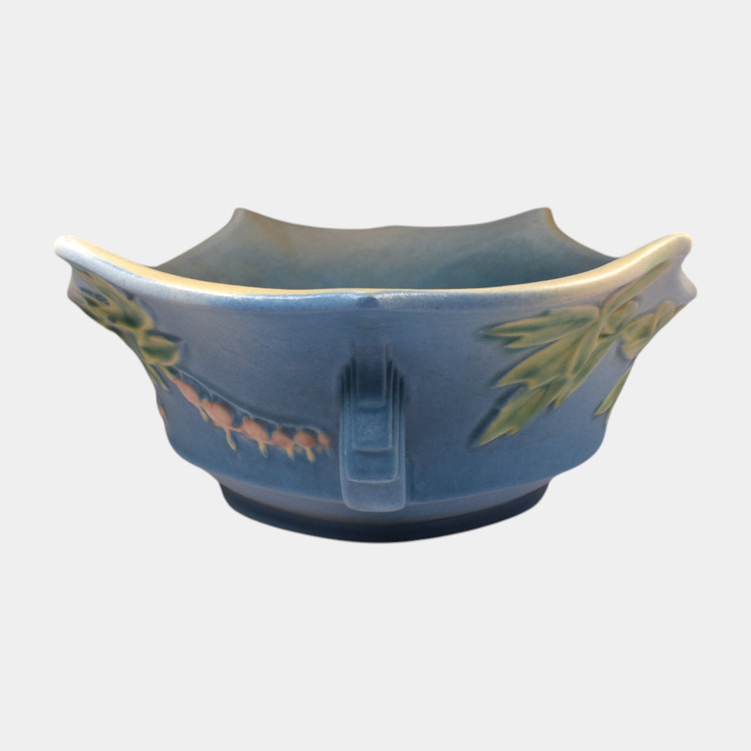 Roseville Bleeding Heart Blue 1940 Vintage Art Ceramic Bowl 383-12