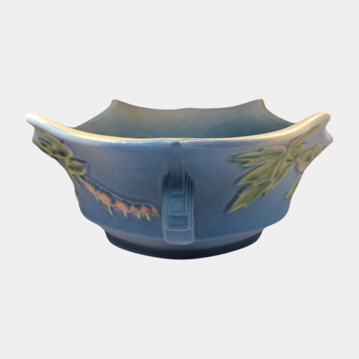 Roseville Bleeding Heart Blue 1940 Vintage Art Ceramic Bowl 383-12