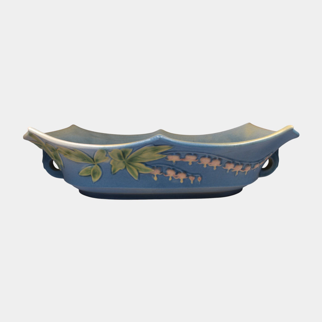 Roseville Bleeding Heart Blue 1940 Vintage Art Ceramic Bowl 383-12