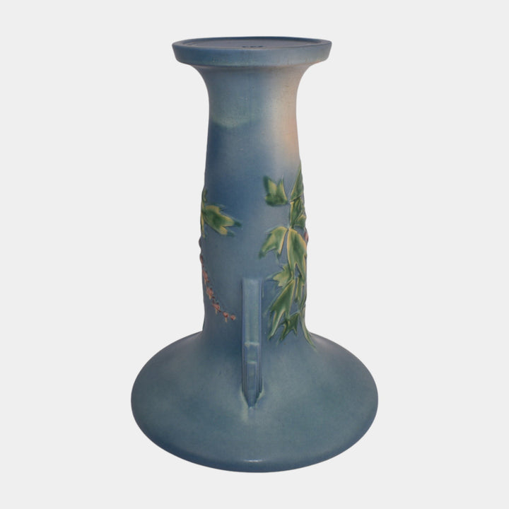 Roseville Bleeding Heart Blue 1940 Art Pottery Pedestal 651-8