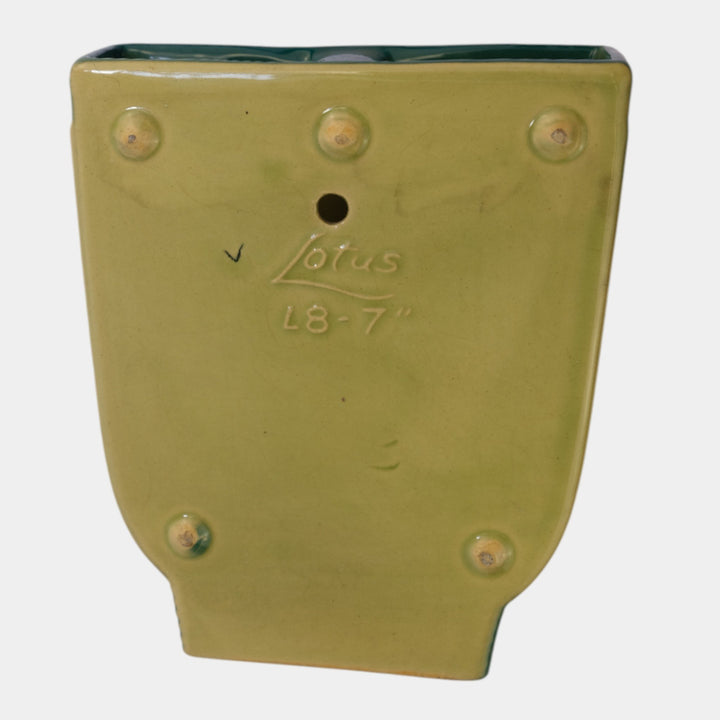 Roseville Lotus Green 1952 Mid Century Modern Pottery Wall Pocket L8-7
