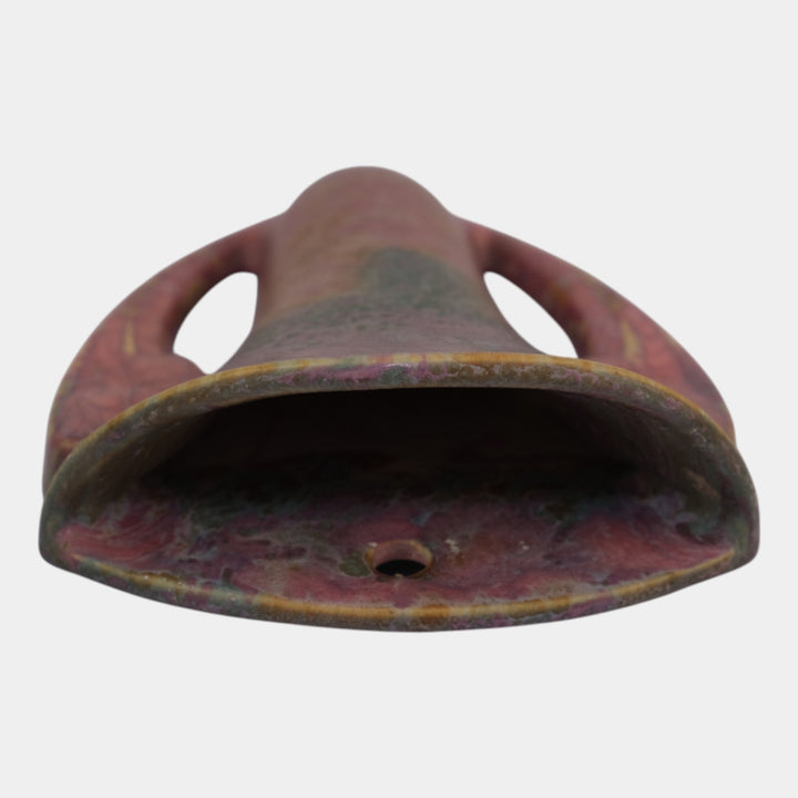 Roseville Carnelian Red II Arts And Crafts Pottery Ceramic Wall Pocket 1251-8