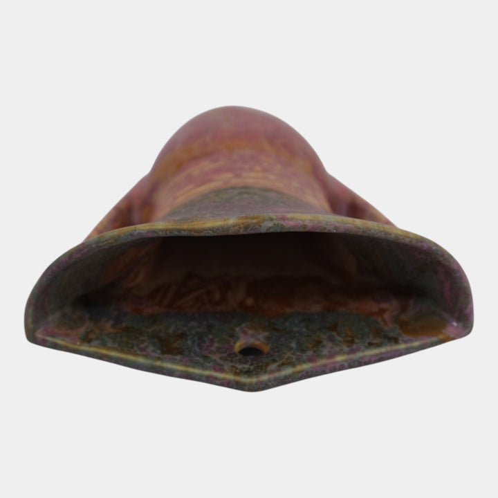 Roseville Carnelian II Red 1926 Arts And Crafts Pottery Wall Pocket 1253-8