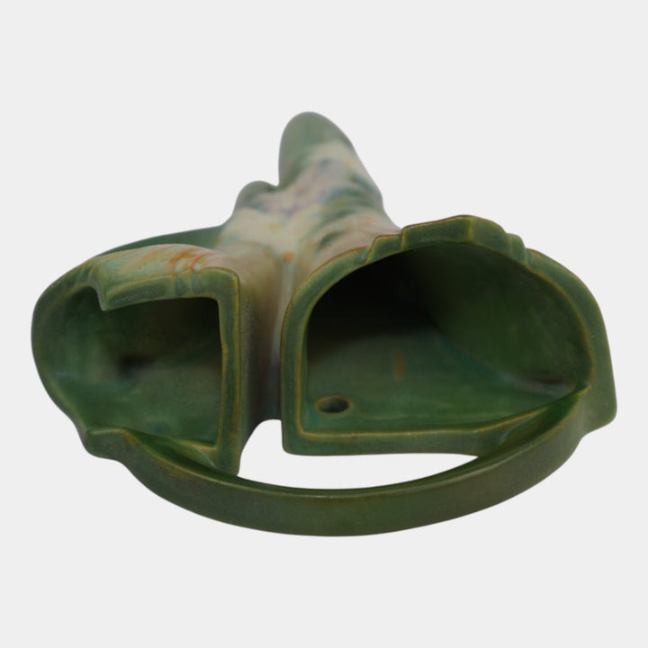 Roseville Cosmos Green 1939 Vintage Art Pottery Ceramic Wall Pocket 1286-8