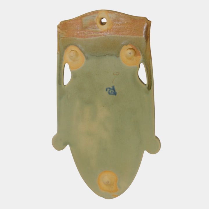 Roseville Carnelian I 1926 Green Arts and Crafts Wall Pocket 1249-9