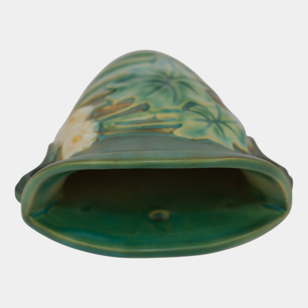 Roseville Luffa Green 1934 Vintage Art Deco Pottery Ceramic Wall Pocket 1272-8