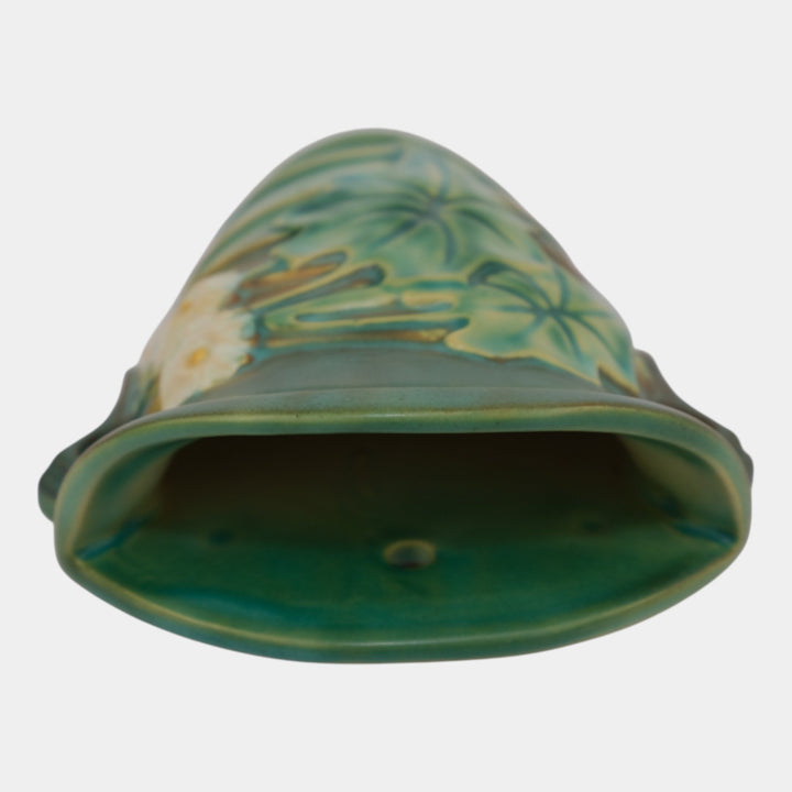 Roseville Luffa Green 1934 Vintage Art Deco Pottery Ceramic Wall Pocket 1272-8
