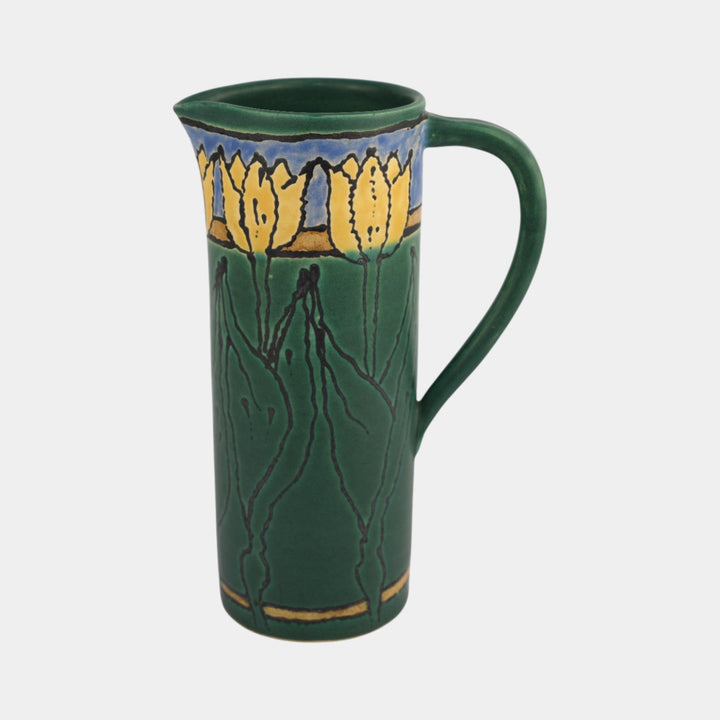 Door Studio Pottery Saturday Evening Girl Style Matte Green Tulip Pitcher