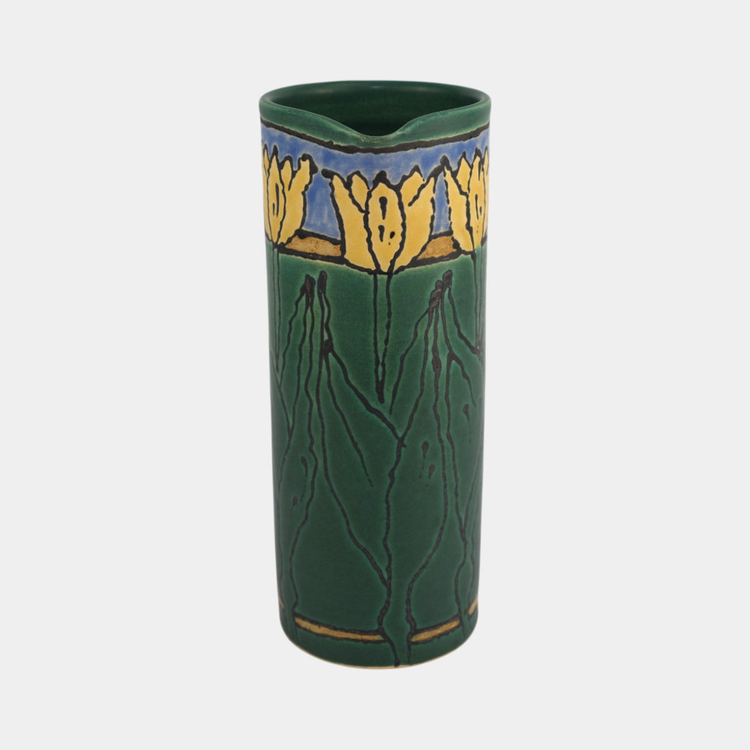 Door Studio Pottery Saturday Evening Girl Style Matte Green Tulip Pitcher