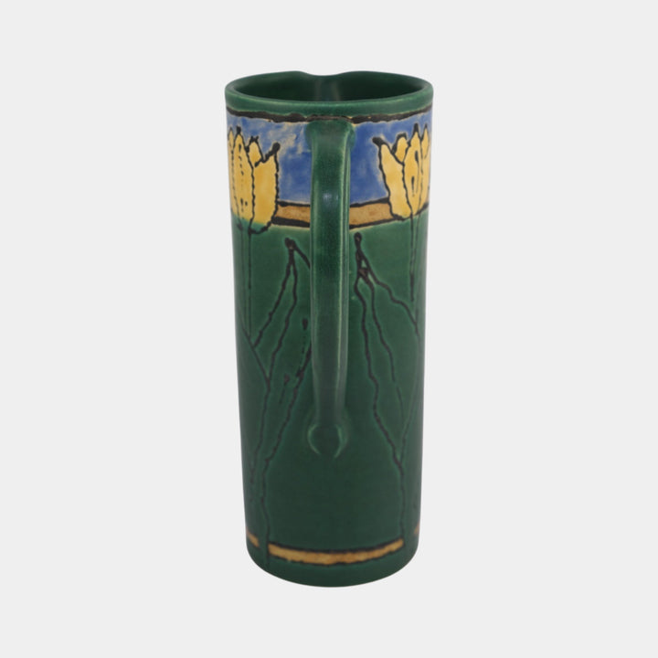 Door Studio Pottery Saturday Evening Girl Style Matte Green Tulip Pitcher