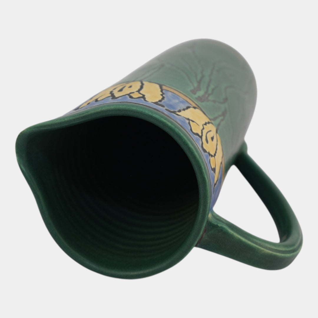 Door Studio Pottery Saturday Evening Girl Style Matte Green Tulip Pitcher