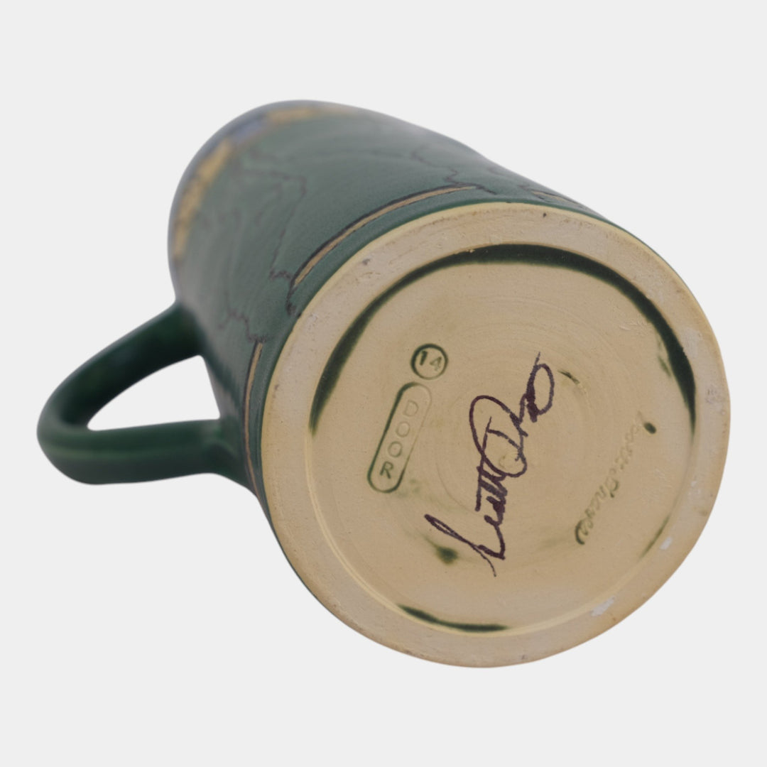 Door Studio Pottery Saturday Evening Girl Style Matte Green Tulip Pitcher