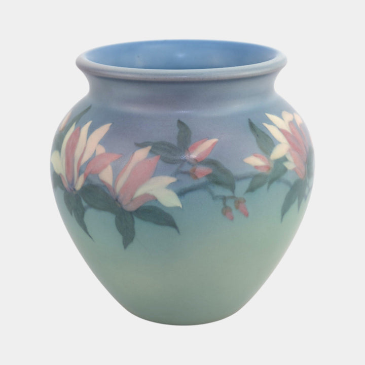 Rookwood 1926 Vintage Art Pottery Blue Vellum Floral Vase 130 Asbury