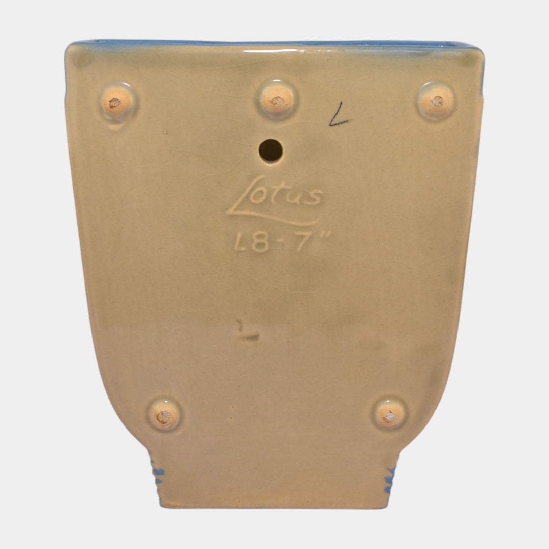 Roseville Lotus Blue 1952 Mid Century Modern Pottery Ceramic Wall Pocket L8-7