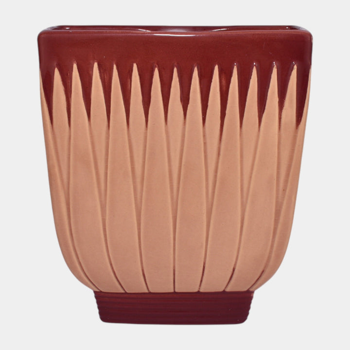 Roseville Lotus Red 1952 Mid Century Modern Pottery Ceramic Wall Pocket L8-7