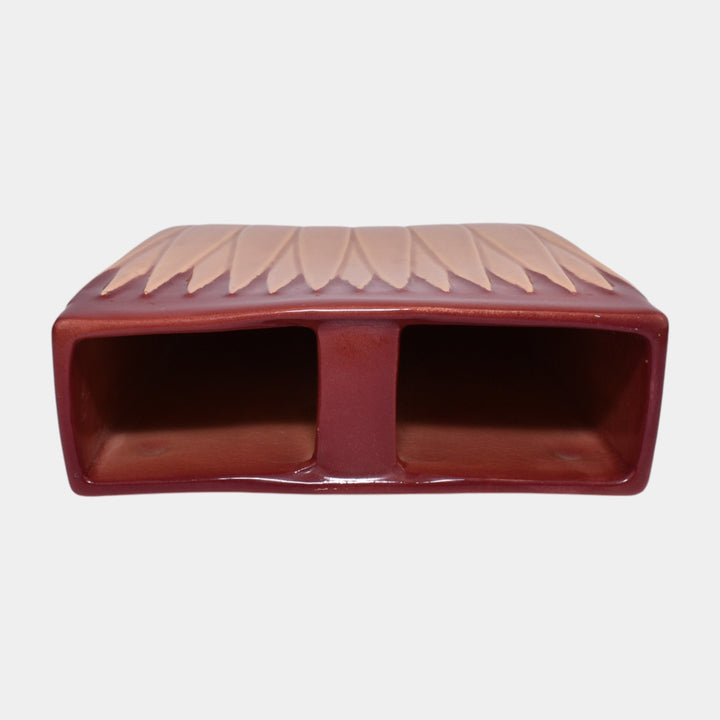 Roseville Lotus Red 1952 Mid Century Modern Pottery Ceramic Wall Pocket L8-7