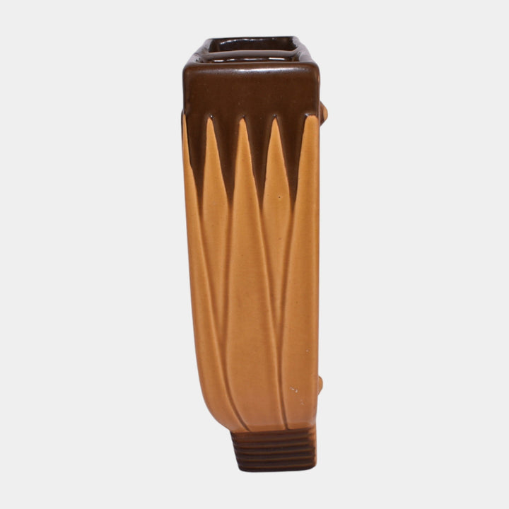 Roseville Lotus Brown 1952 Mid Century Modern Pottery Ceramic Wall Pocket L8-7