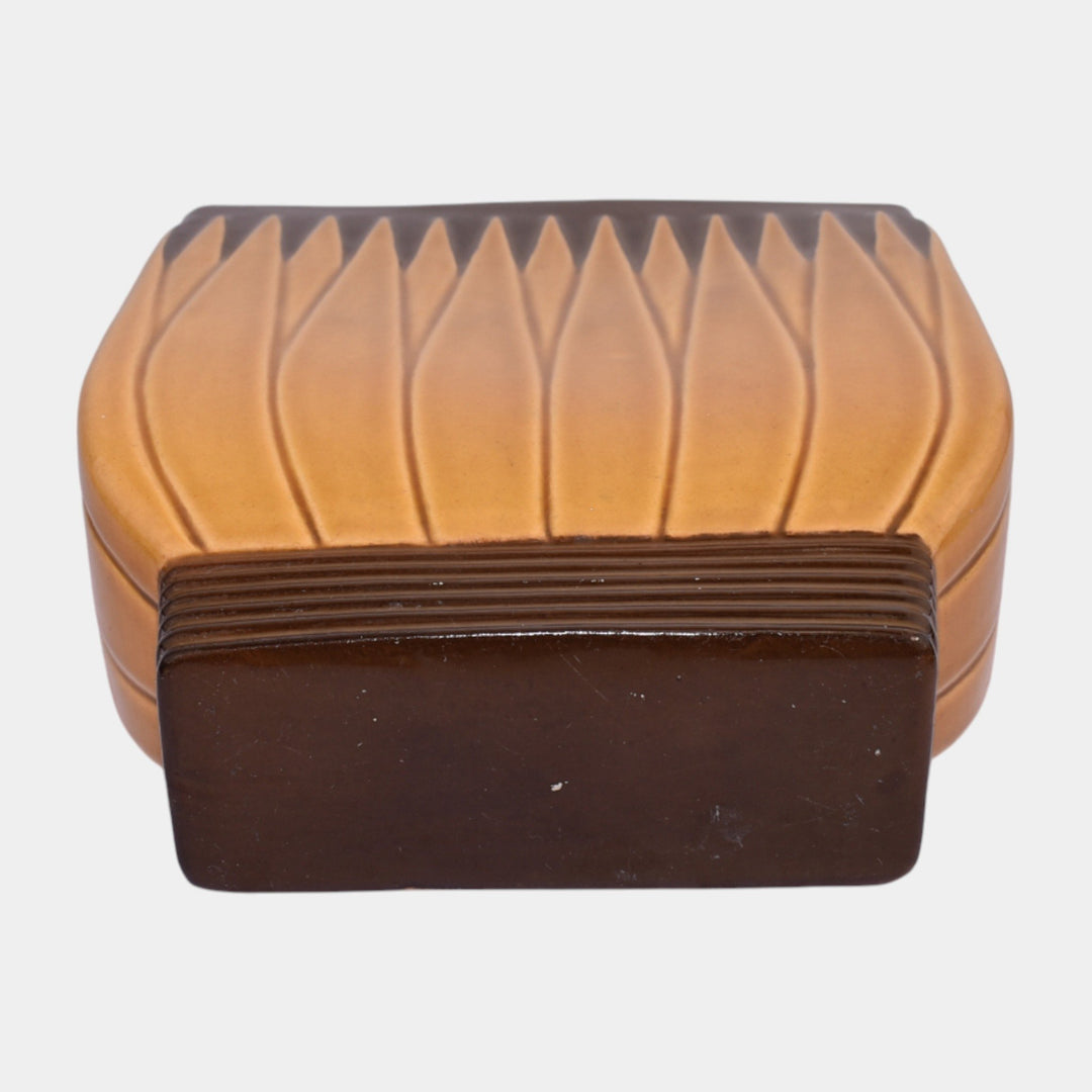 Roseville Lotus Brown 1952 Mid Century Modern Pottery Ceramic Wall Pocket L8-7
