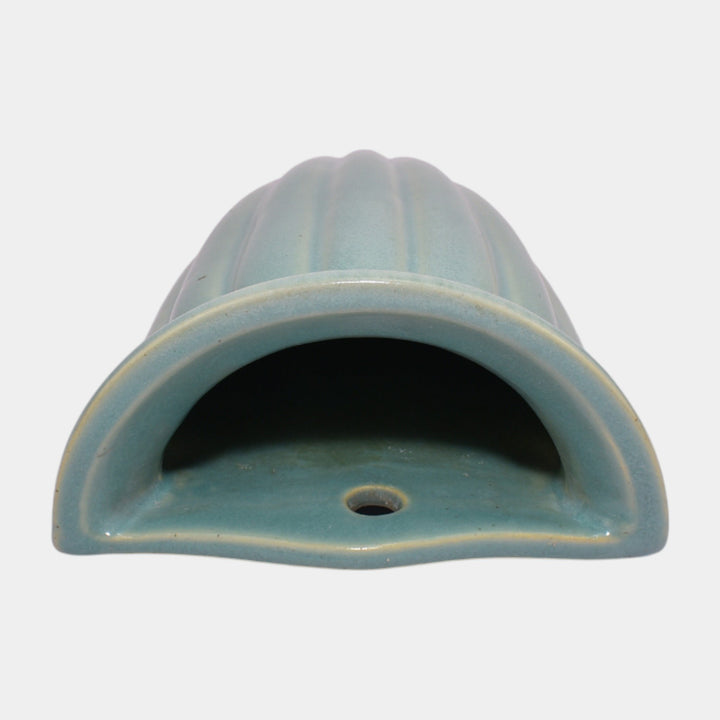 Roseville Lombardy Green 1926 Vintage Art Deco Pottery Wall Pocket 1257-8 - Just Art Pottery