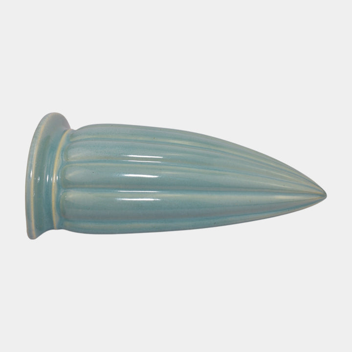 Roseville Lombardy Green 1926 Vintage Art Deco Pottery Wall Pocket 1257-8 - Just Art Pottery