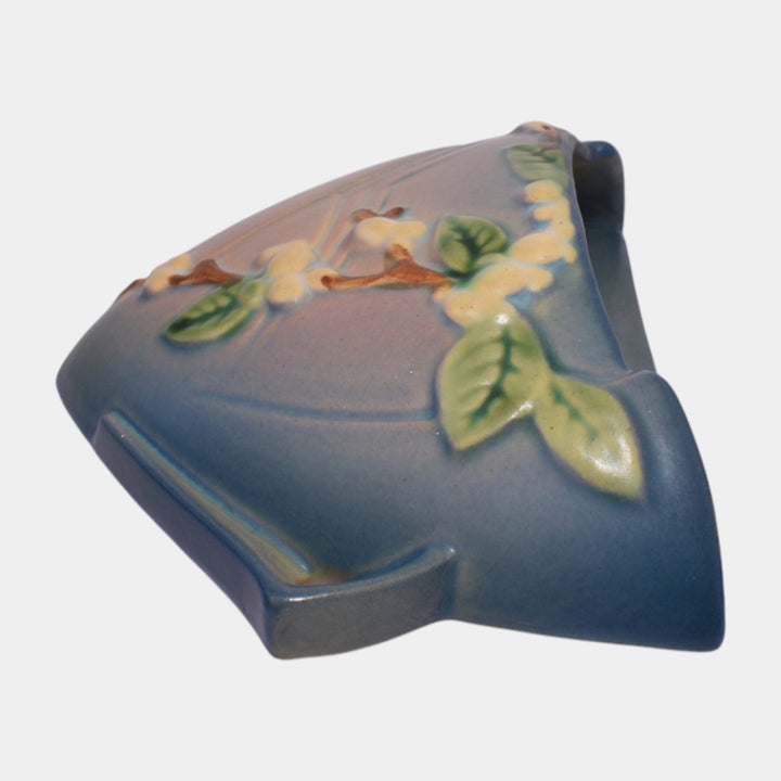 Roseville Pottery Snowberry 1947 Blue Mid Century Modern Wall Pocket 1WP-8