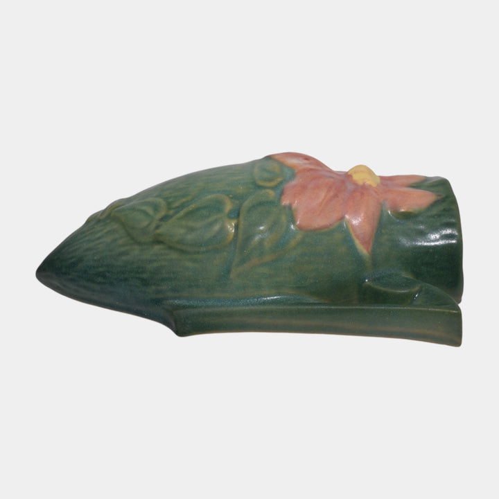 Roseville Clematis Green 1944 Vintage Art Pottery Ceramic Wall Pocket 1295-8