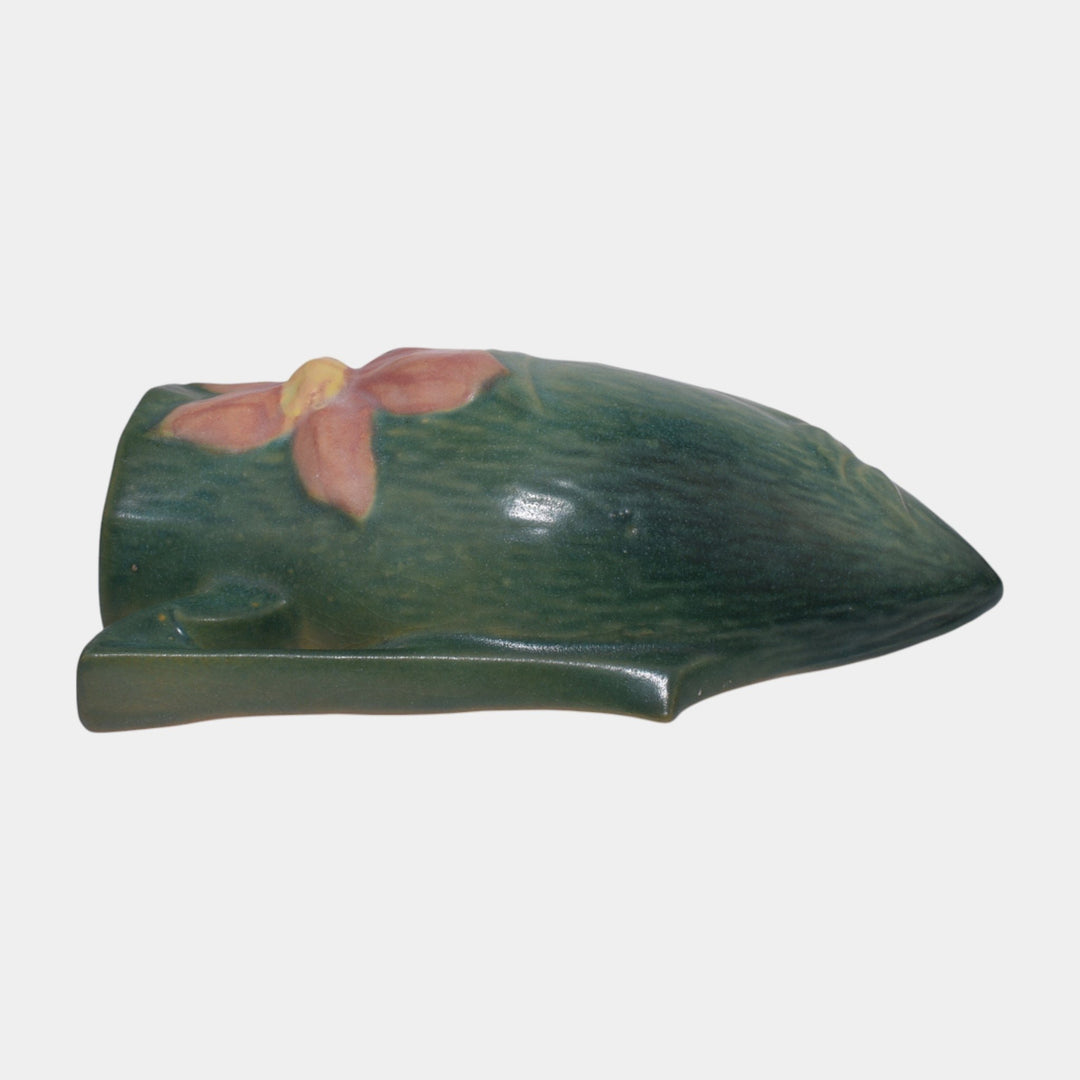 Roseville Clematis Green 1944 Vintage Art Pottery Ceramic Wall Pocket 1295-8