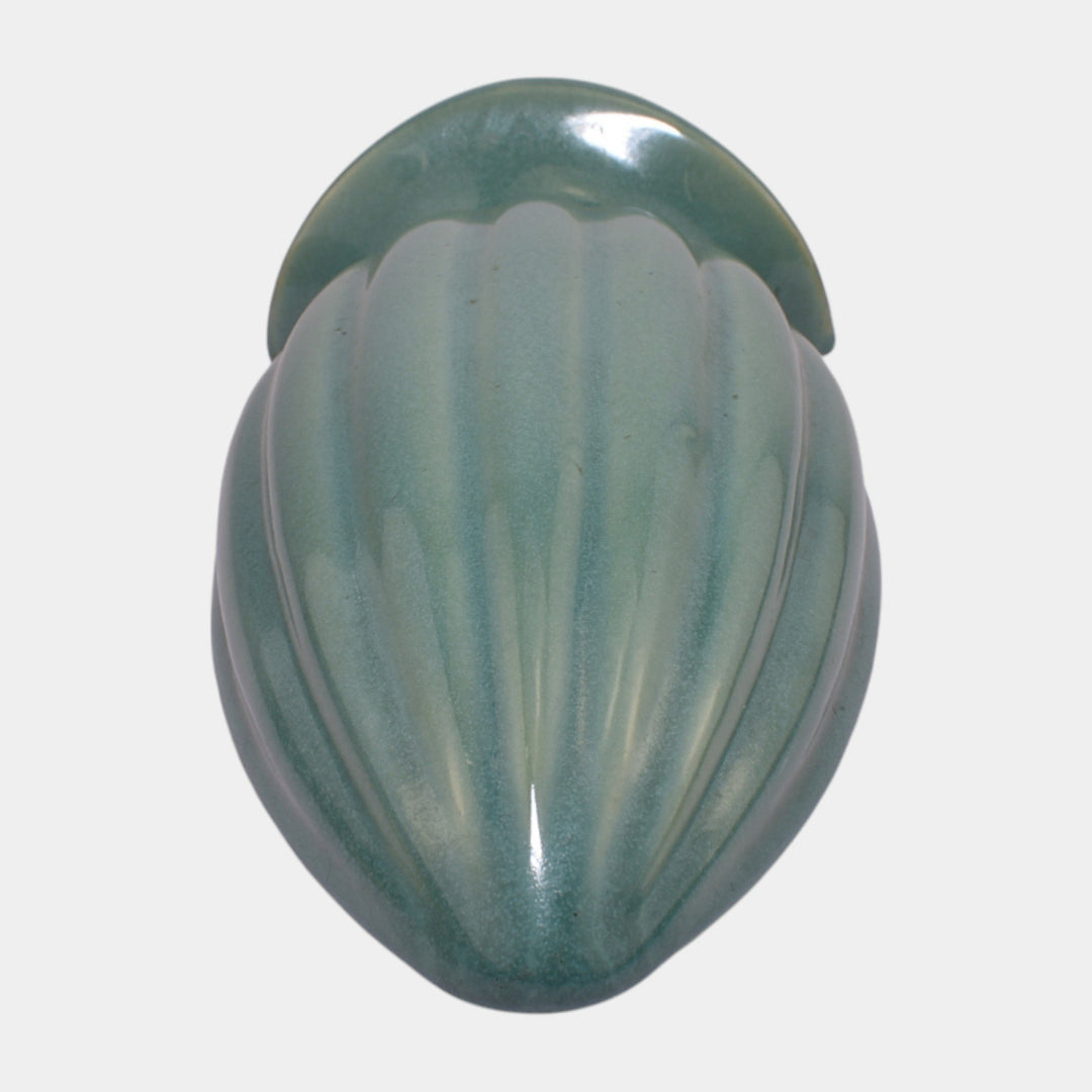 Roseville Lombardy Blue 1926 Vintage Art Deco Pottery Wall Pocket 1256-8