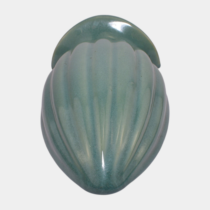 Roseville Lombardy Blue 1926 Vintage Art Deco Pottery Wall Pocket 1256-8