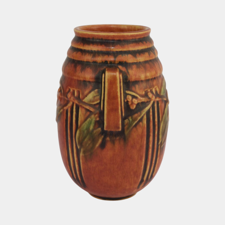 Roseville Laurel Red 1934 Vintage Art Deco Pottery Ceramic Vase 670-7