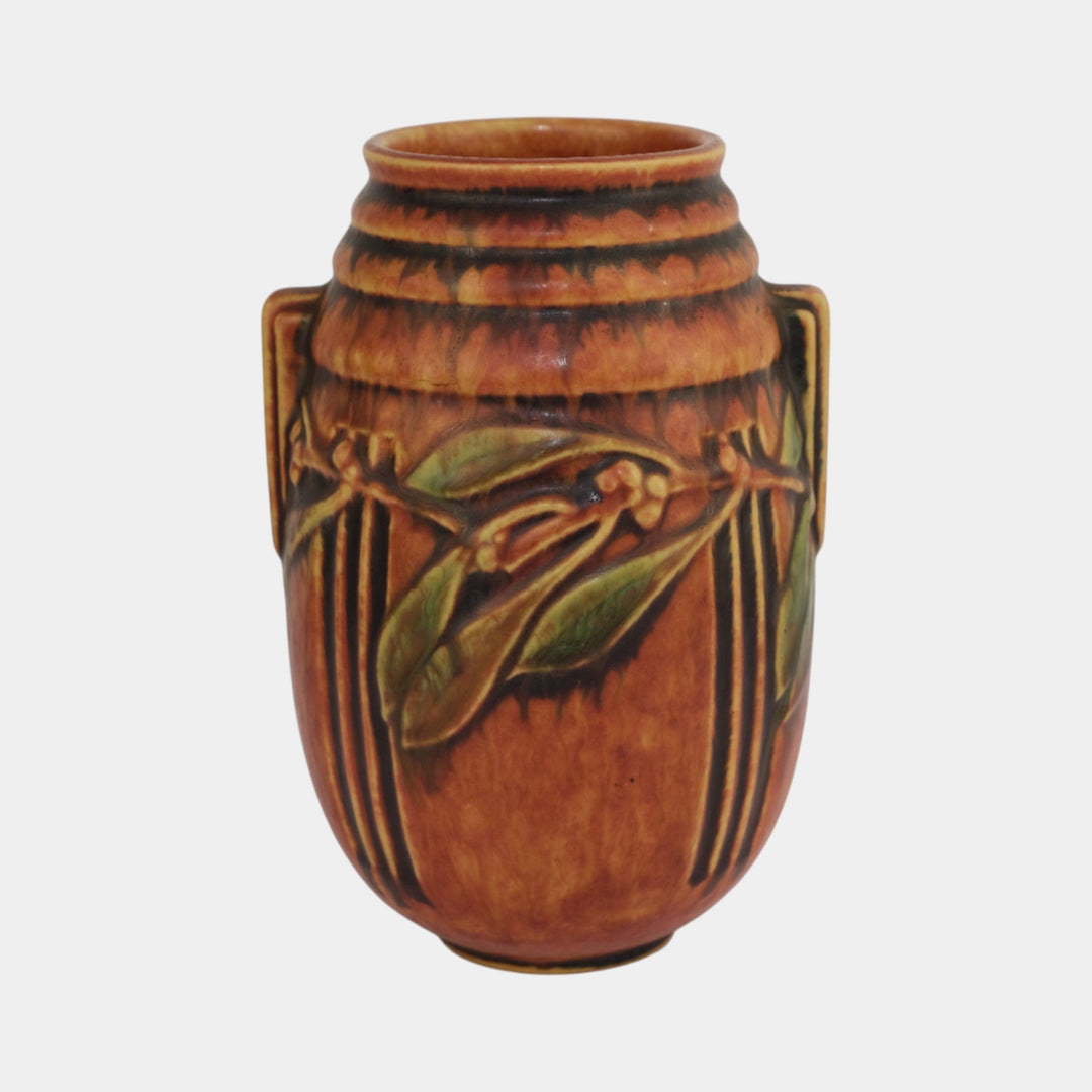 Roseville Laurel Red 1934 Vintage Art Deco Pottery Ceramic Vase 670-7