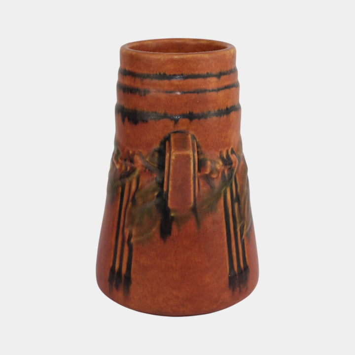 Roseville Laurel Red 1934 Vintage Art Deco Pottery Ceramic Vase 671-7