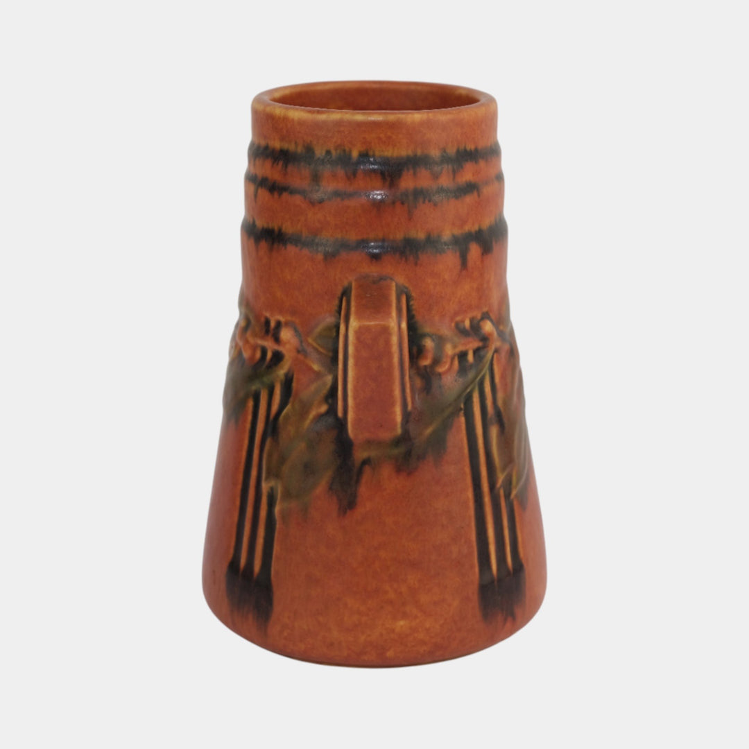 Roseville Laurel Red 1934 Vintage Art Deco Pottery Ceramic Vase 671-7