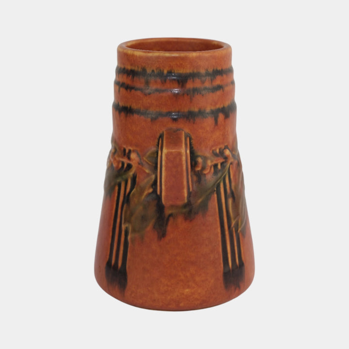 Roseville Laurel Red 1934 Vintage Art Deco Pottery Ceramic Vase 671-7