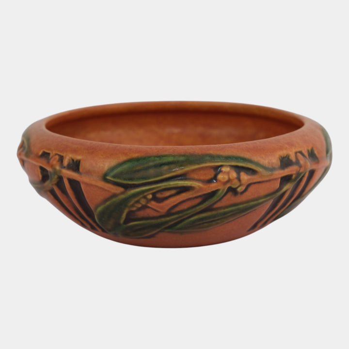 Roseville Laurel Red 1934 Vintage Arts Deco Pottery Ceramic Bowl