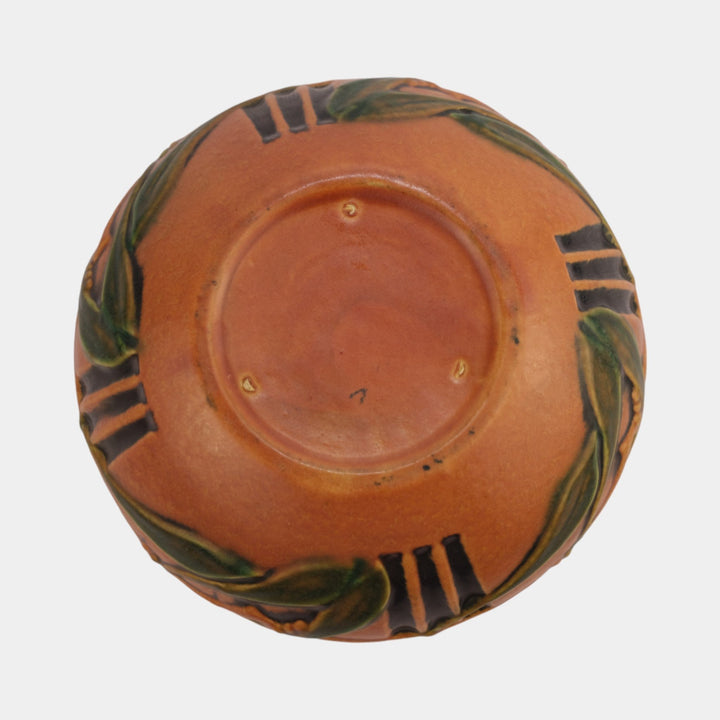 Roseville Laurel Red 1934 Vintage Arts Deco Pottery Ceramic Bowl