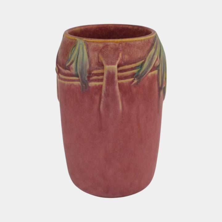 Roseville Velmoss II Rose Pink 1935 Vintage Art Deco Pottery Ceramic Vase 714-6