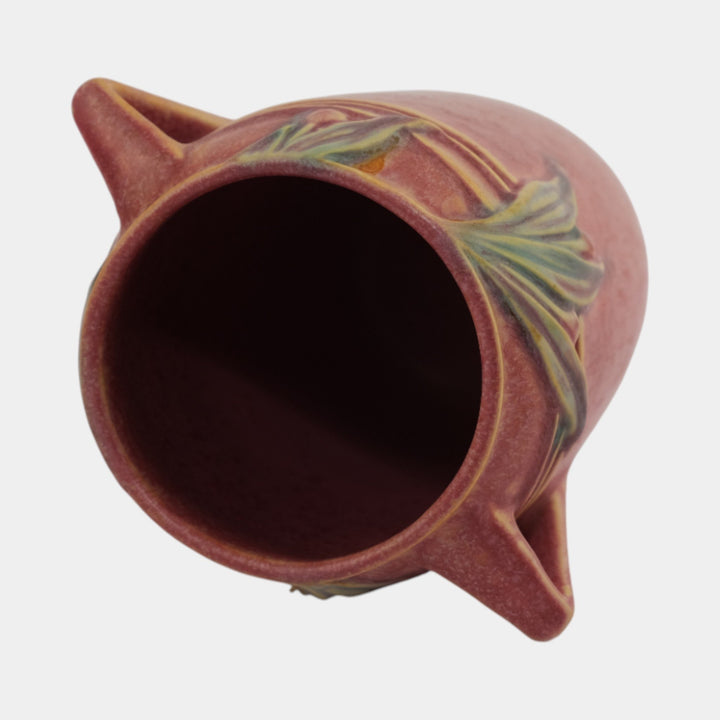 Roseville Velmoss II Rose Pink 1935 Vintage Art Deco Pottery Ceramic Vase 714-6
