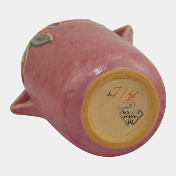 Roseville Velmoss II Rose Pink 1935 Vintage Art Deco Pottery Ceramic Vase 714-6